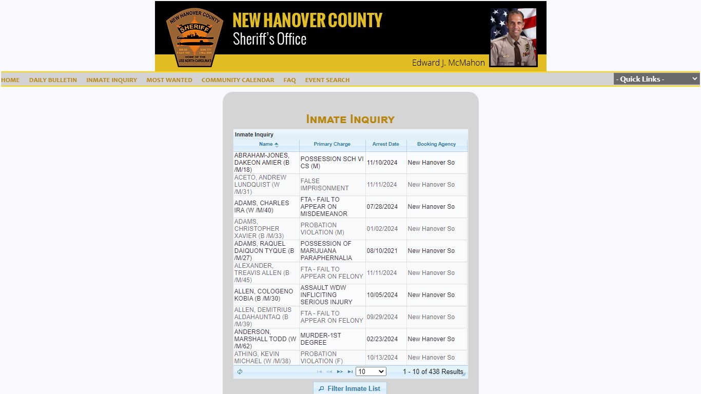 New Hanover Sheriff's Office P2C - nhcgov.com