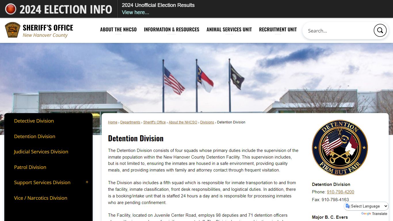 Detention Division | New Hanover County, NC - nhcgov.com