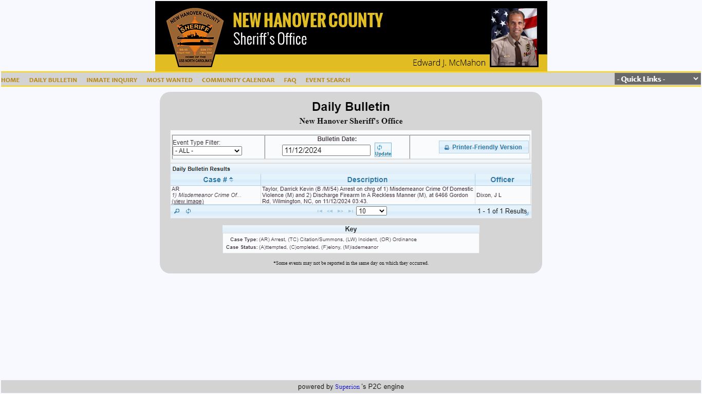 New Hanover Sheriff's Office P2C - nhcgov.com